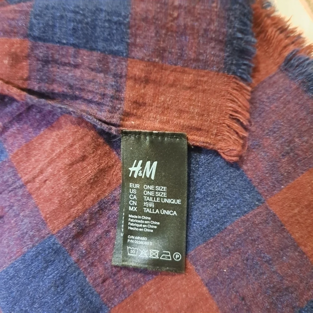 H&M Faded Look Plaid Scarf
